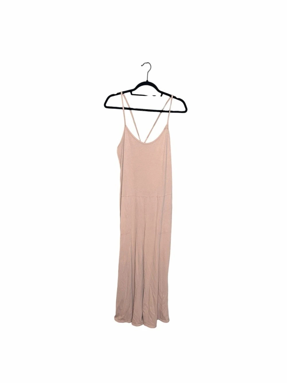 Beyond Yoga Maxi Cotton Jumpsuit in Pink / Beige Size Medium